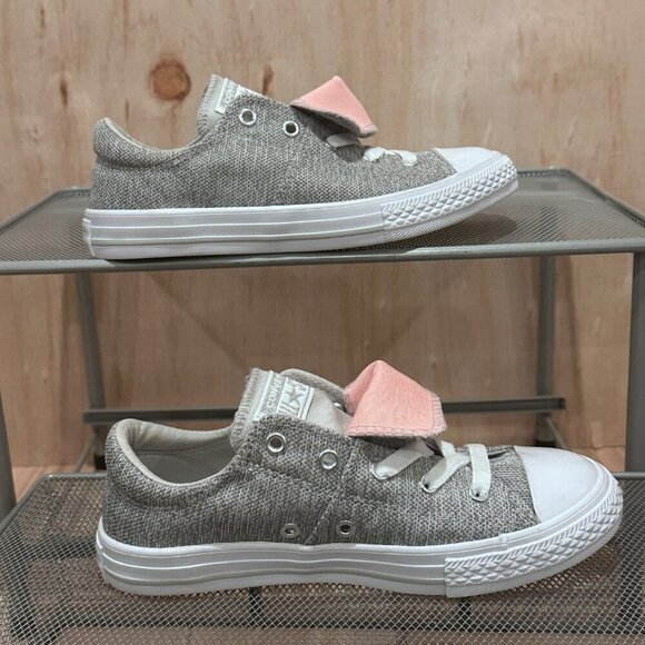 Converse All Star Maddie Slip Low Top Junior Sneakers Grey Pink Size Girls 3 - Picture 16 of 16